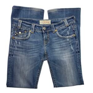 EUC - MEK Denim Easter Island Low Rise Distressed Bootcut Jeans